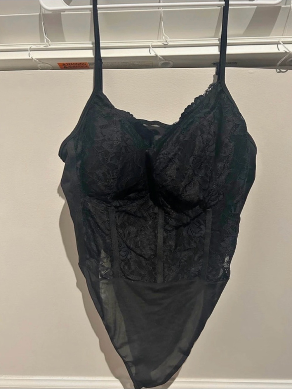 SHEIN Black Lace Bustier Bodysuit